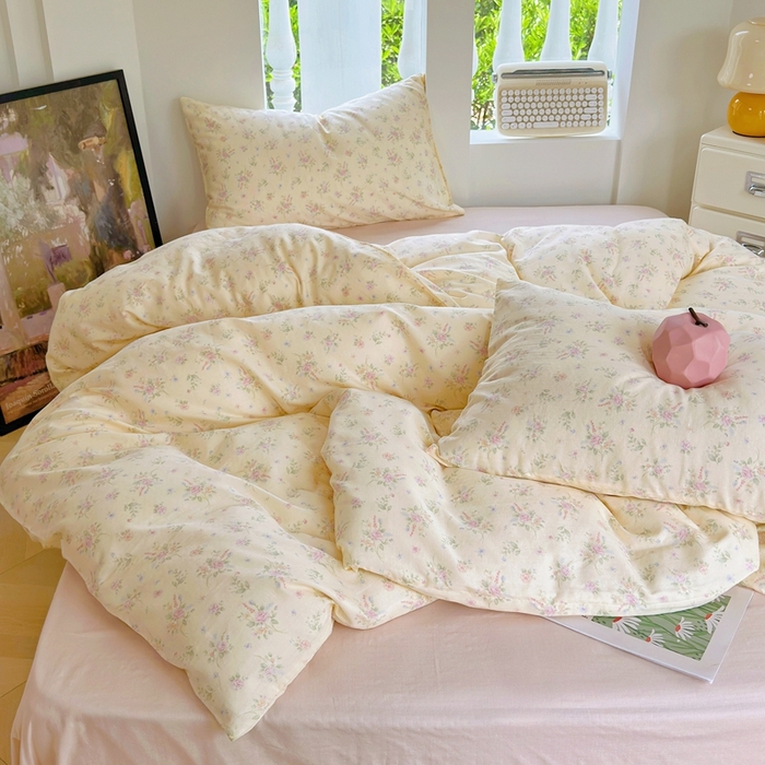 91家纺网 家纺一手货源 找家纺 于果 2025新款全棉双层纱四件套第五批 玖鸢（米）