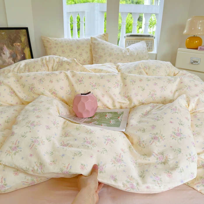 91家纺网 家纺一手货源 找家纺 于果 2025新款全棉双层纱四件套第五批 玖鸢（米）