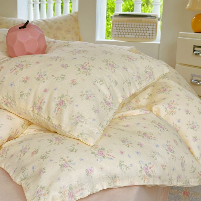 91家纺网 家纺一手货源 找家纺 于果 2025新款全棉双层纱四件套第五批 玖鸢（米）