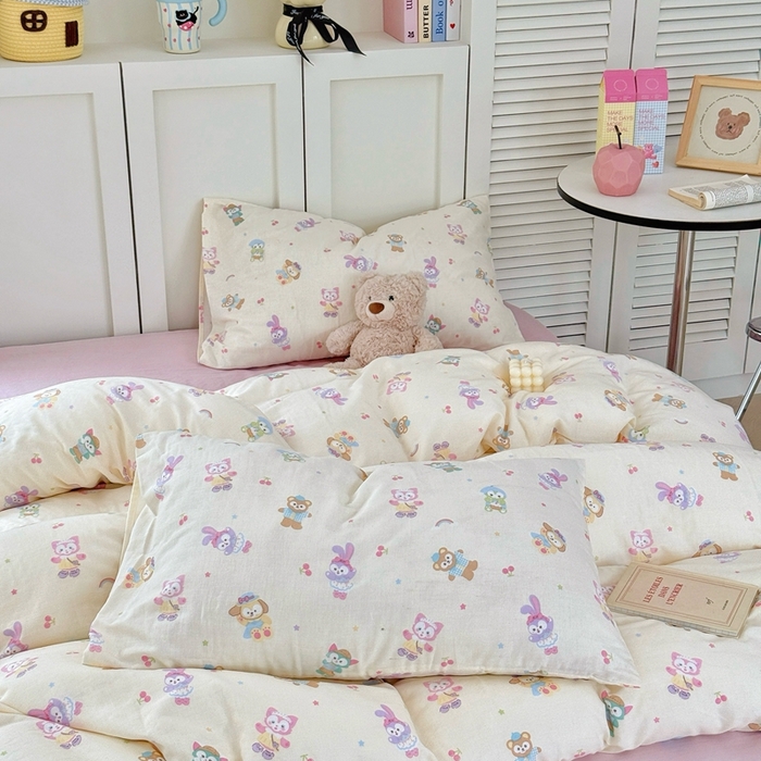 91家纺网 家纺一手货源 找家纺 于果 2025新款全棉双层纱四件套第五批 露思（米）