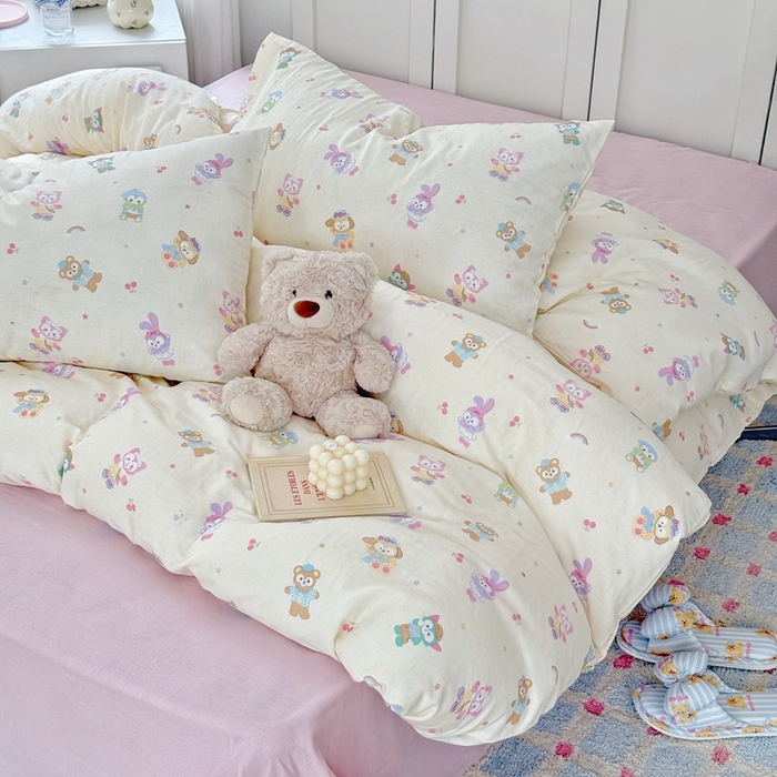 91家纺网 家纺一手货源 找家纺 于果 2025新款全棉双层纱四件套第五批 露思（米）