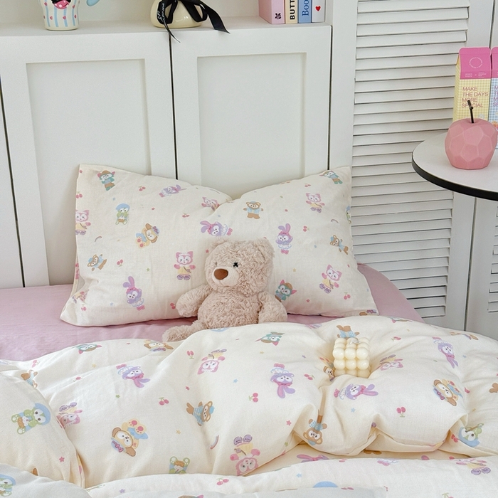 91家纺网 家纺一手货源 找家纺 于果 2025新款全棉双层纱四件套第五批 露思（米）