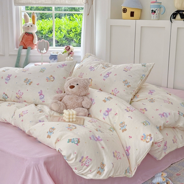 91家纺网 家纺一手货源 找家纺 于果 2025新款全棉双层纱四件套第五批 露思（米）