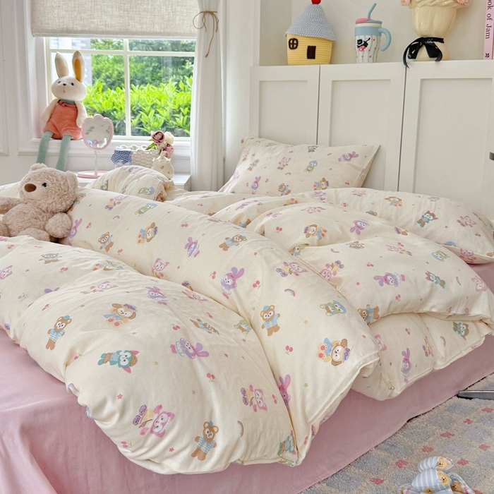 91家纺网 家纺一手货源 找家纺 于果 2025新款全棉双层纱四件套第五批 露思（米）