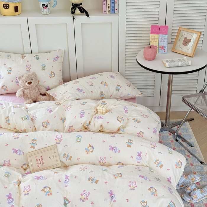 91家纺网 家纺一手货源 找家纺 于果 2025新款全棉双层纱四件套第五批 露思（米）