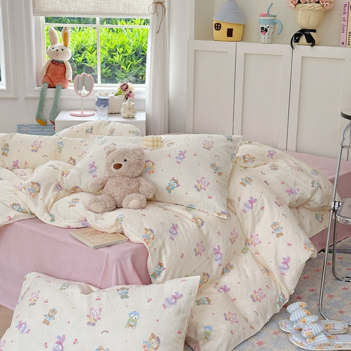 91家纺网 家纺一手货源 找家纺 于果 2025新款全棉双层纱四件套第五批 露思（米）