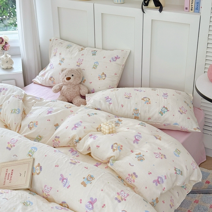 91家纺网 家纺一手货源 找家纺 于果 2025新款全棉双层纱四件套第五批 露思（米）