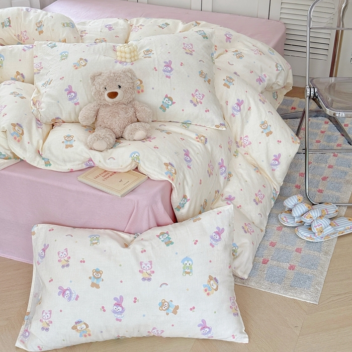 91家纺网 家纺一手货源 找家纺 于果 2025新款全棉双层纱四件套第五批 露思（米）