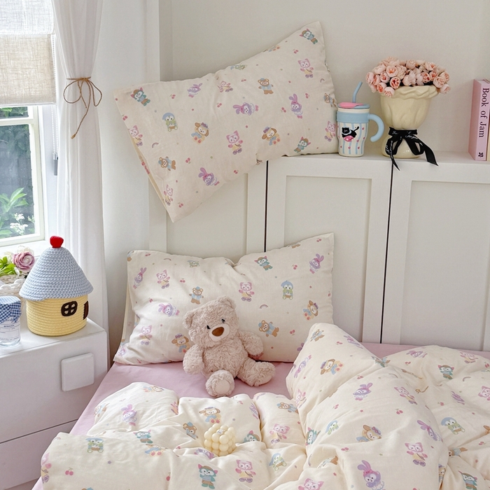 91家纺网 家纺一手货源 找家纺 于果 2025新款全棉双层纱四件套第五批 露思（米）