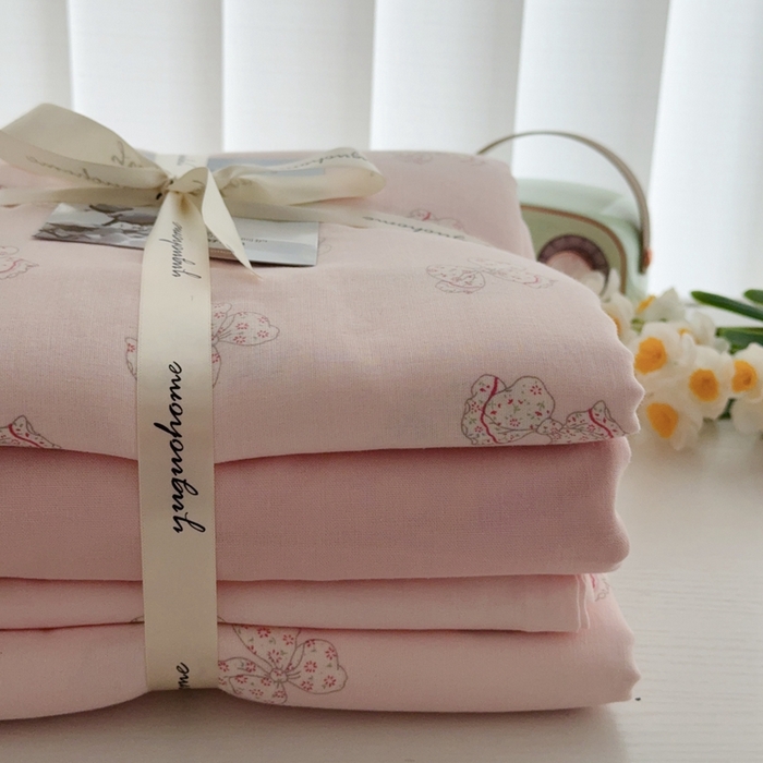 91家纺网 家纺一手货源 找家纺 于果 2025新款全棉双层纱四件套第五批 莓莓芝士