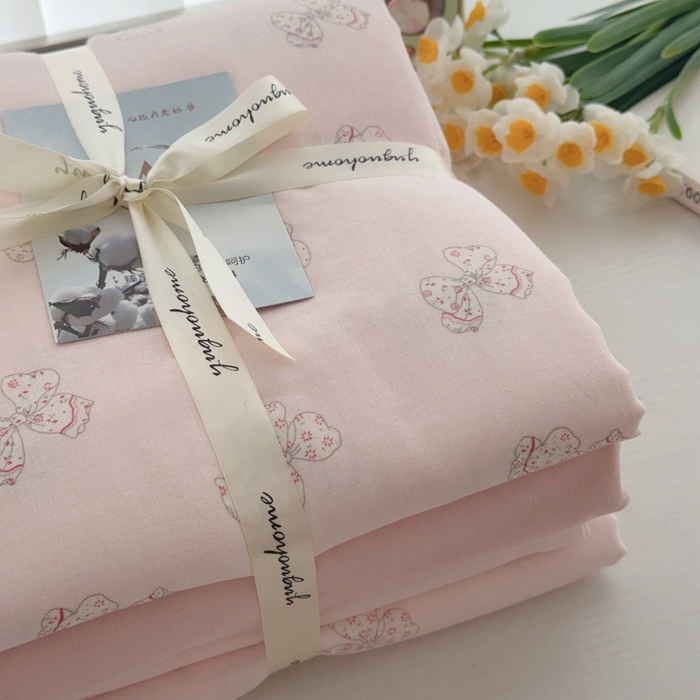 91家纺网 家纺一手货源 找家纺 于果 2025新款全棉双层纱四件套第五批 莓莓芝士