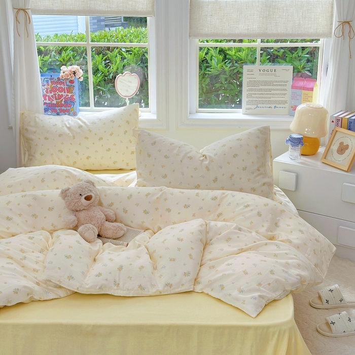 91家纺网 家纺一手货源 找家纺 于果 2025新款全棉双层纱四件套第五批 枇杷果