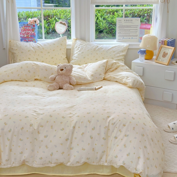 91家纺网 家纺一手货源 找家纺 于果 2025新款全棉双层纱四件套第五批 枇杷果