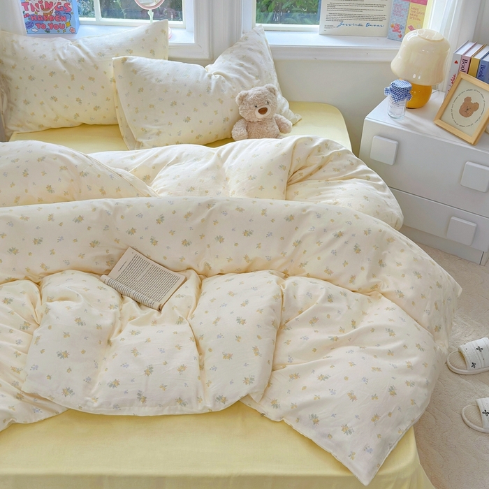 91家纺网 家纺一手货源 找家纺 于果 2025新款全棉双层纱四件套第五批 枇杷果