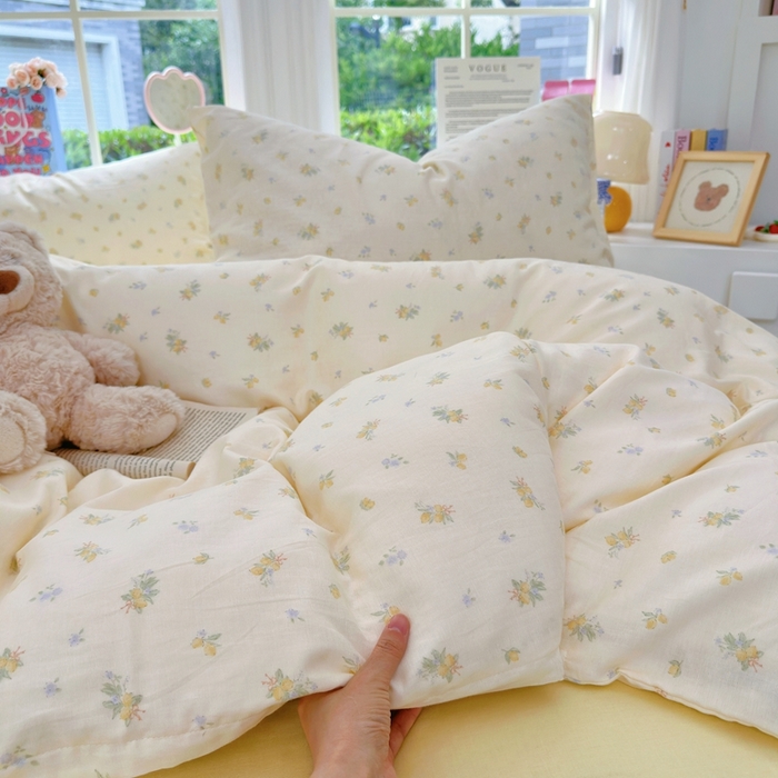 91家纺网 家纺一手货源 找家纺 于果 2025新款全棉双层纱四件套第五批 枇杷果