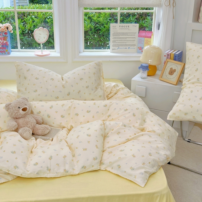 91家纺网 家纺一手货源 找家纺 于果 2025新款全棉双层纱四件套第五批 枇杷果