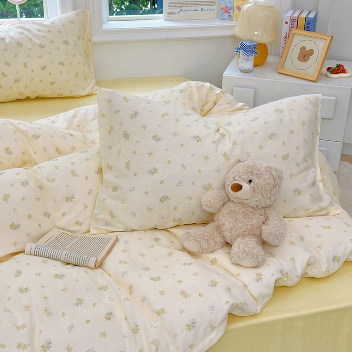 91家纺网 家纺一手货源 找家纺 于果 2025新款全棉双层纱四件套第五批 枇杷果