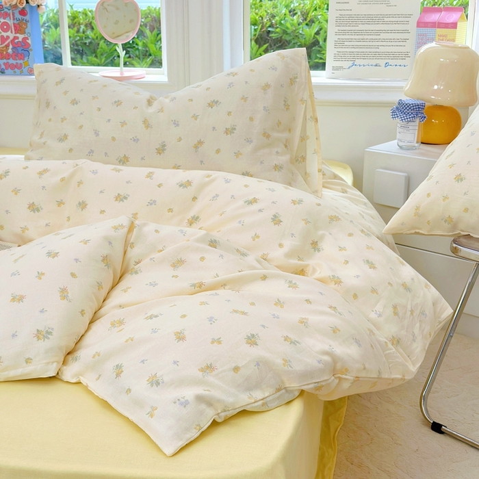 91家纺网 家纺一手货源 找家纺 于果 2025新款全棉双层纱四件套第五批 枇杷果