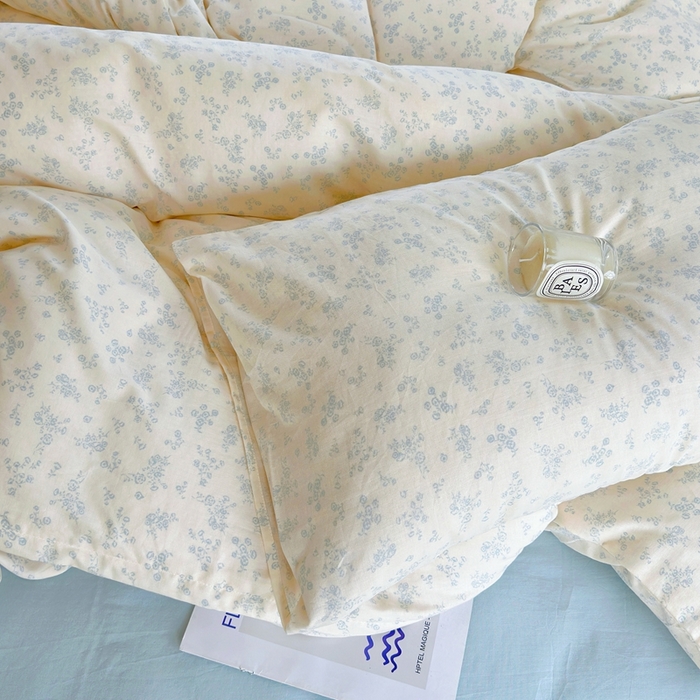 91家纺网 家纺一手货源 找家纺 于果 2025新款全棉双层纱四件套第五批 仲夏（兰）