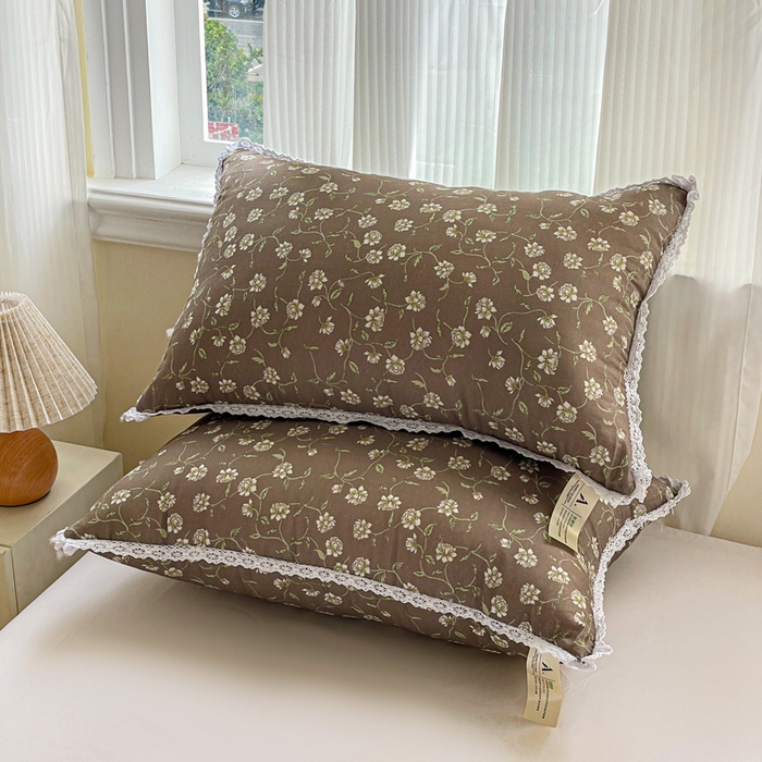 91家纺网 家纺一手货源 找家纺 （总）卓昌枕芯 2025新款全棉纯棉双层纱花边枕头全棉枕头枕芯