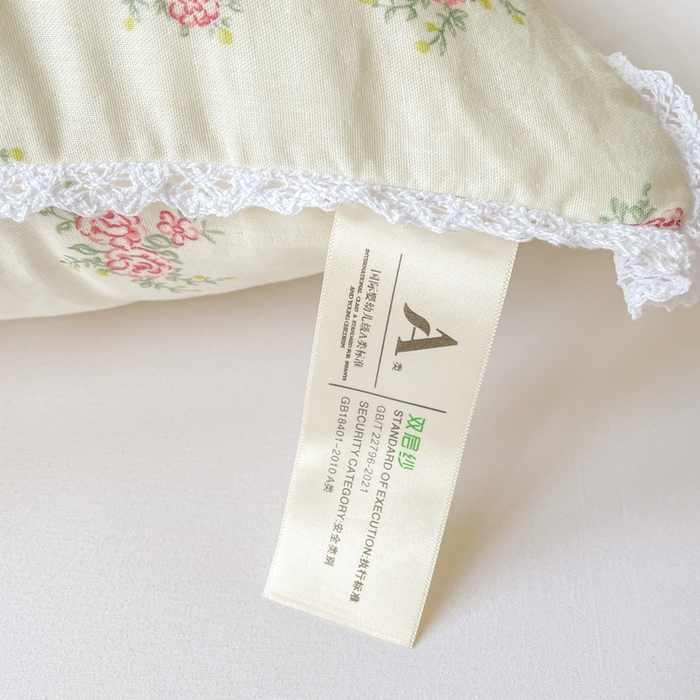 91家纺网 家纺一手货源 找家纺 卓昌枕芯 2025新款全棉纯棉双层纱花边枕头全棉枕头枕芯 花漾-全棉双层纱 48x74cm中枕/对