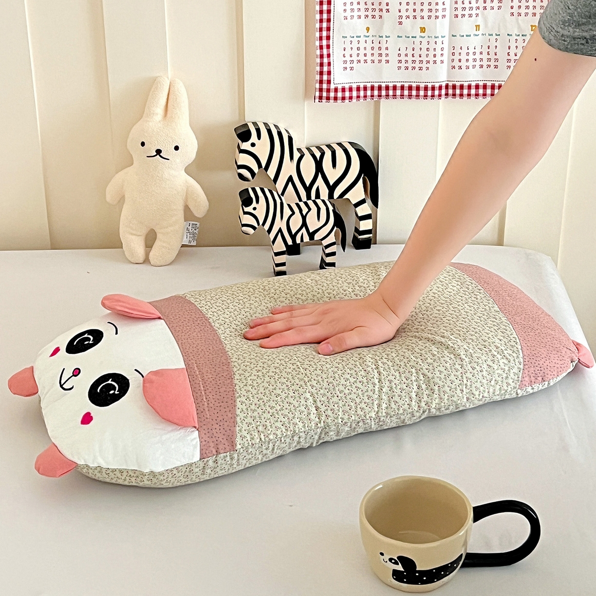 91家纺网 家纺一手货源 找家纺 卓昌枕芯 2025新款全棉纯棉刺绣加印花萌萌熊枕头枕芯卡通荞麦枕-可爱小熊系列 可爱小熊-卡其色 60x30cm甜荞壳单枕/只