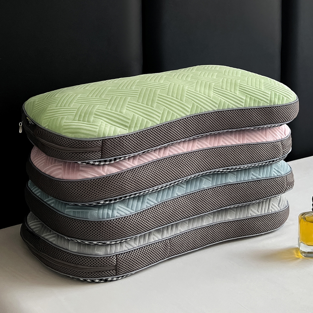 91家纺网 家纺一手货源 找家纺 （总）卓昌枕芯 2025新款凉感按摩肌理纹荞麦枕芯枕头