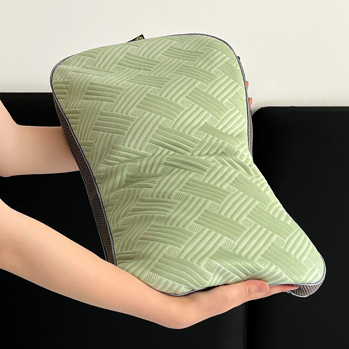 91家纺网 家纺一手货源 找家纺 卓昌枕芯 2025新款凉感按摩肌理纹荞麦枕芯枕头 薄荷绿-枕套加荞麦壳内胆 30x50cm单枕/对