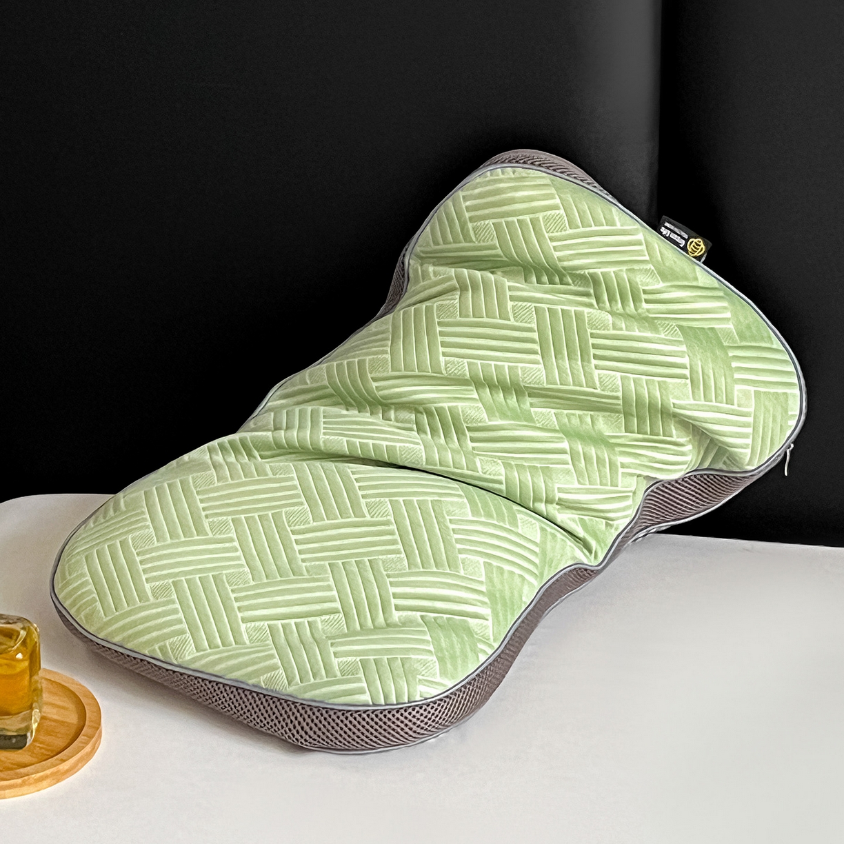 91家纺网 家纺一手货源 找家纺 卓昌枕芯 2025新款凉感按摩肌理纹荞麦枕芯枕头 薄荷绿-枕套加荞麦壳内胆 30x50cm单枕/对