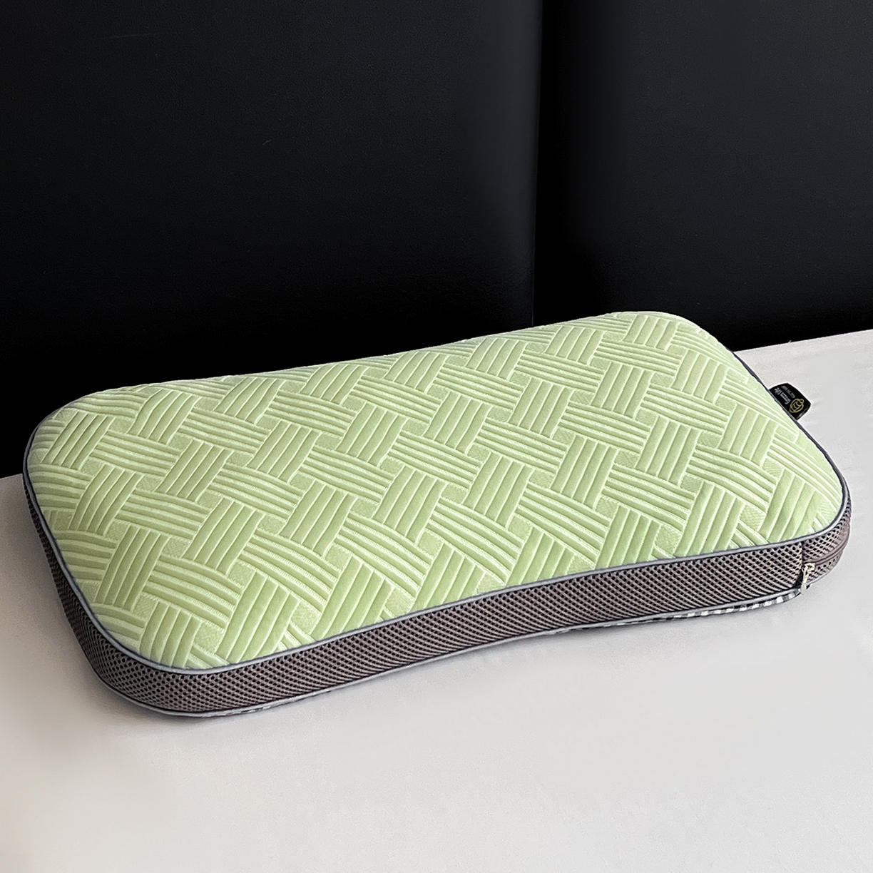 91家纺网 家纺一手货源 找家纺 卓昌枕芯 2025新款凉感按摩肌理纹荞麦枕芯枕头 薄荷绿-枕套加荞麦壳内胆 30x50cm单枕/只