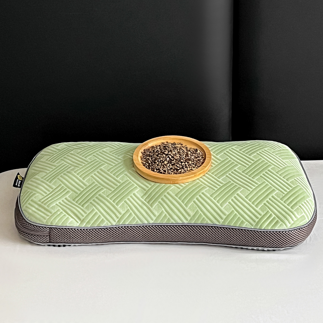 91家纺网 家纺一手货源 找家纺 卓昌枕芯 2025新款凉感按摩肌理纹荞麦枕芯枕头 薄荷绿-枕套加荞麦壳内胆 30x50cm单枕/对