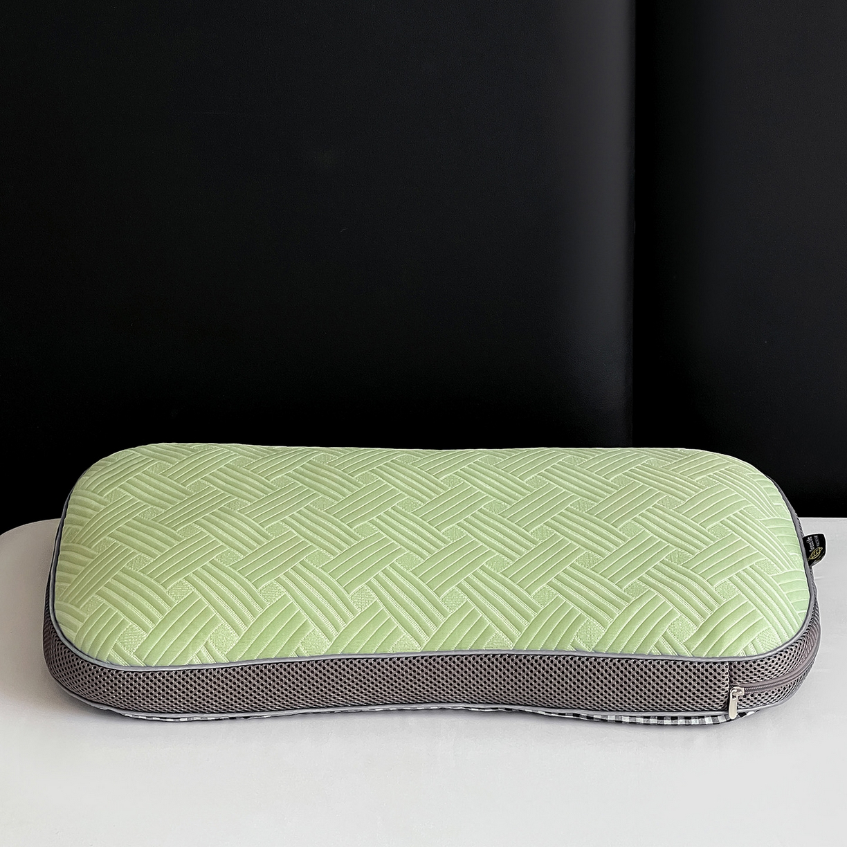 91家纺网 家纺一手货源 找家纺 卓昌枕芯 2025新款凉感按摩肌理纹荞麦枕芯枕头 薄荷绿-枕套加荞麦壳内胆 30x50cm单枕/对