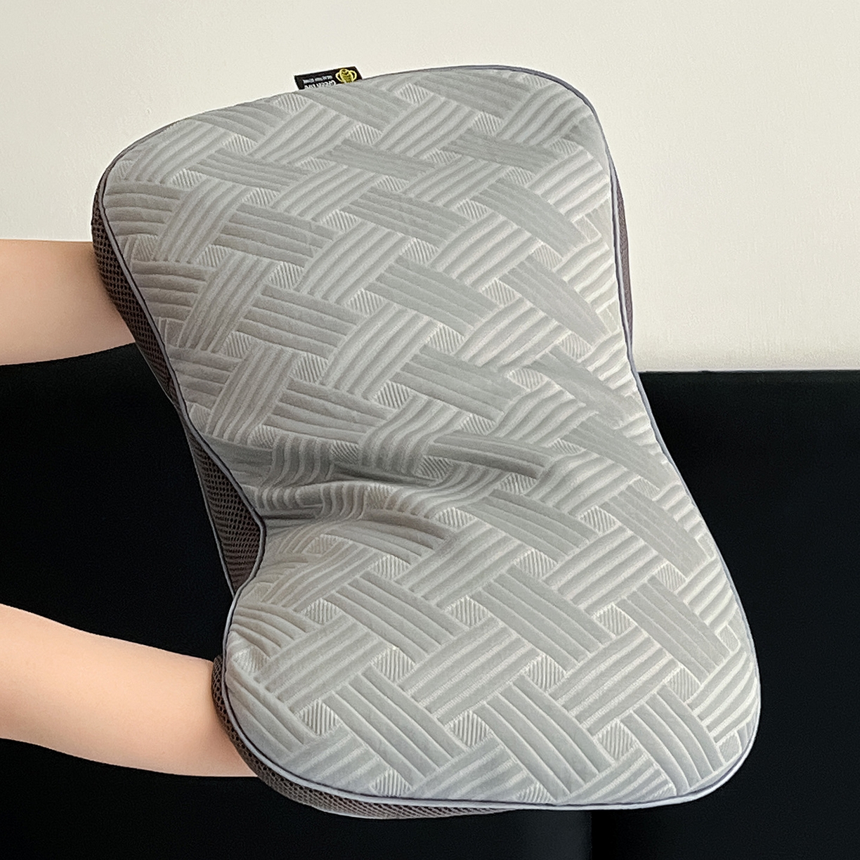 91家纺网 家纺一手货源 找家纺 卓昌枕芯 2025新款凉感按摩肌理纹荞麦枕芯枕头 高级灰-枕套加荞麦壳内胆 30x50cm单枕/只