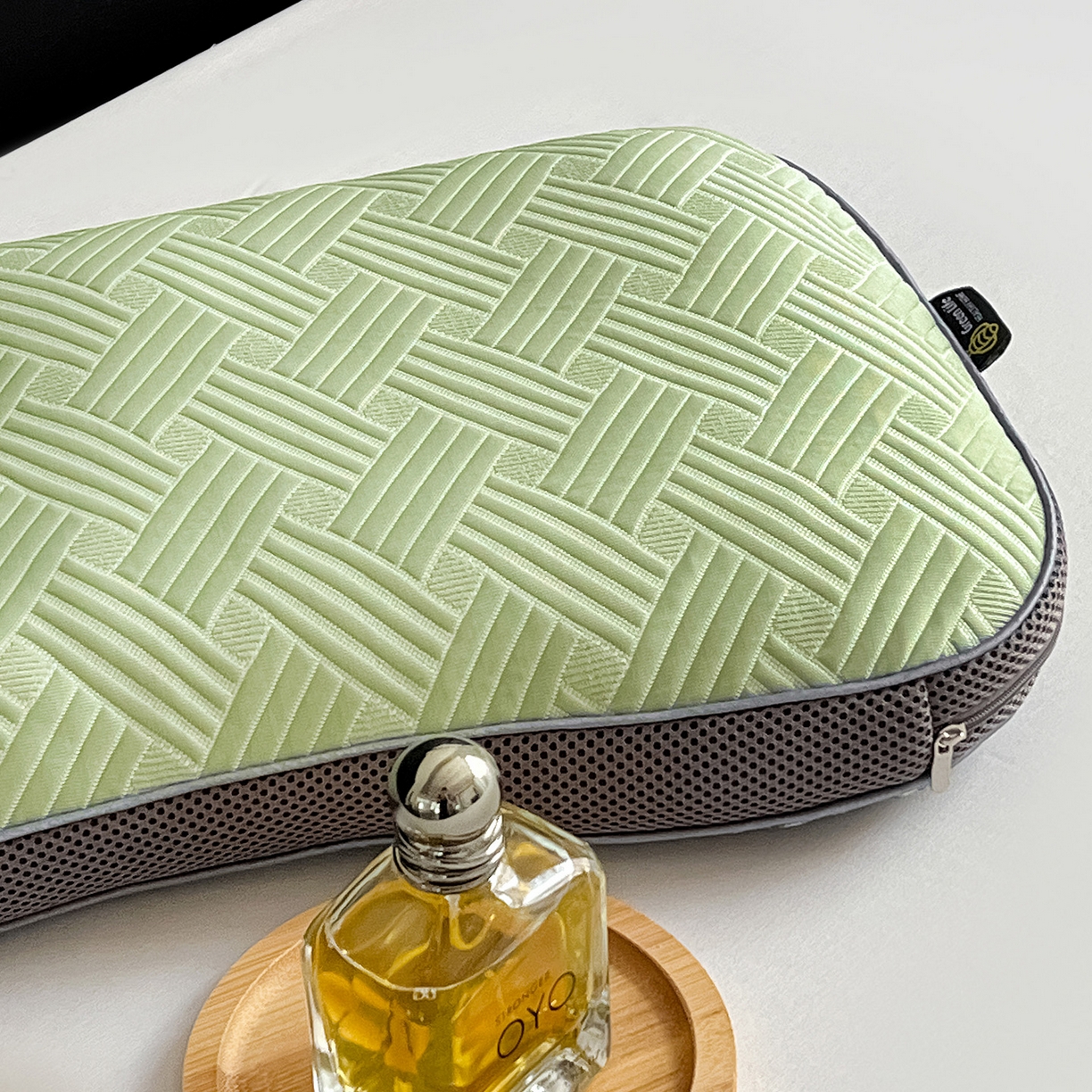 91家纺网 家纺一手货源 找家纺 卓昌枕芯 2025新款凉感按摩肌理纹荞麦枕芯枕头 薄荷绿-枕套加荞麦壳内胆 30x50cm单枕/对