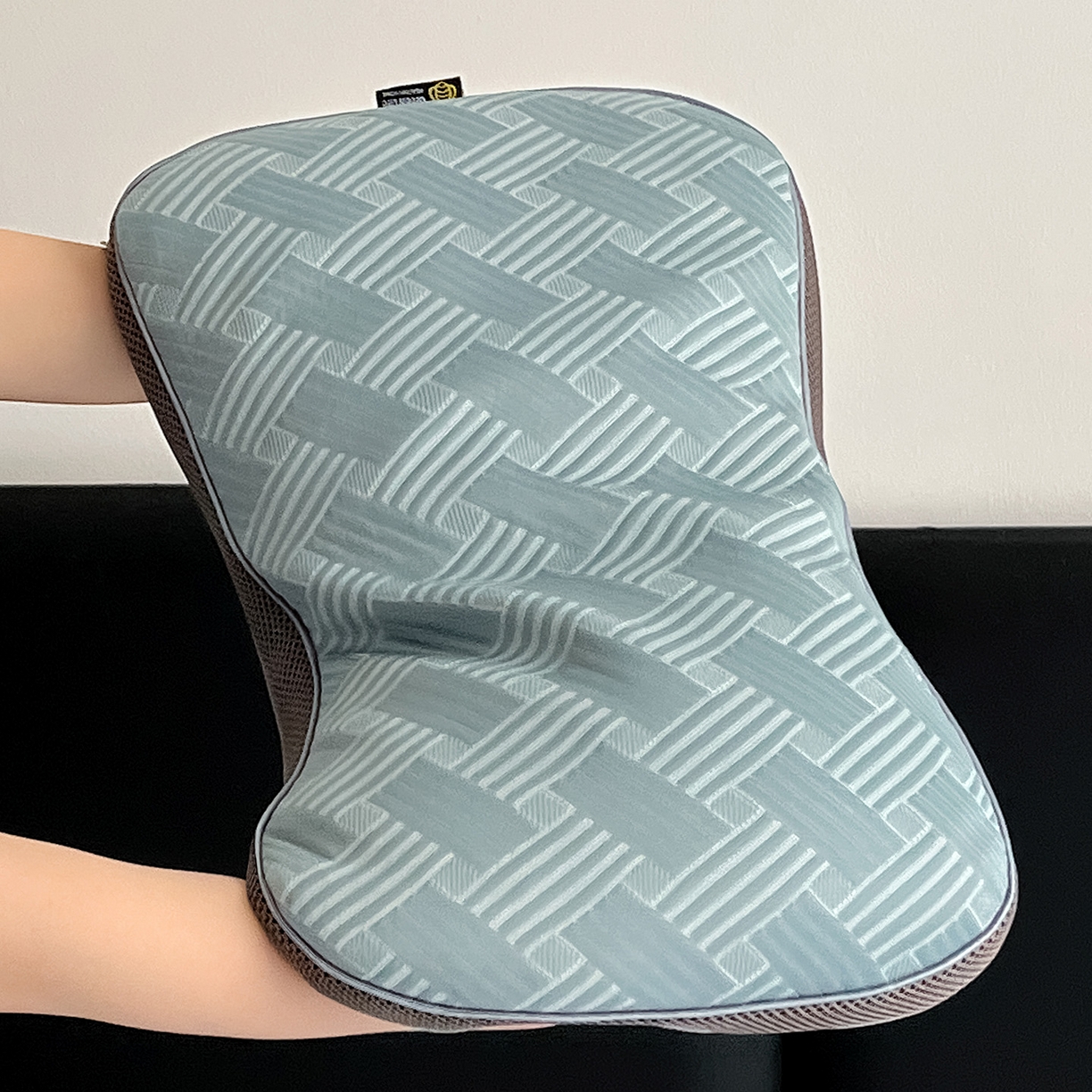 91家纺网 家纺一手货源 找家纺 卓昌枕芯 2025新款凉感按摩肌理纹荞麦枕芯枕头 浅蓝色-枕套加荞麦壳内胆 30x50cm单枕/只