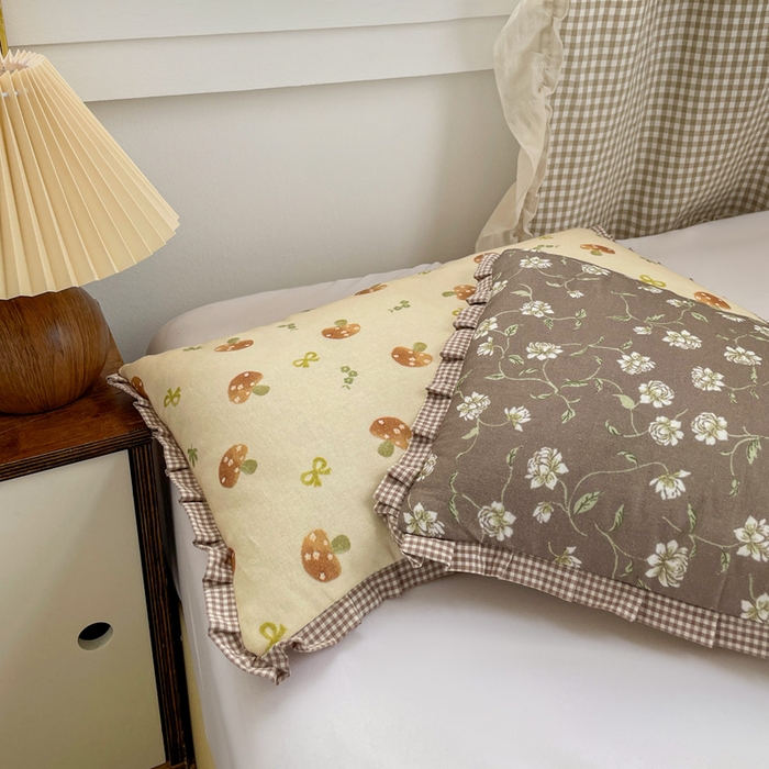 （总）卓昌枕芯 2025新款全棉纯棉双层纱花边可拆洗枕头双面可用荞麦枕羽丝绒枕头枕芯