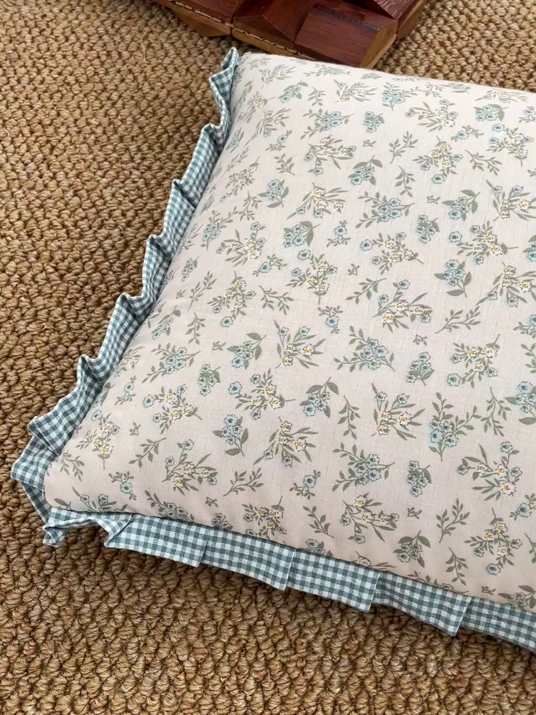 91家纺网 家纺一手货源 找家纺 卓昌枕芯 2025新款全棉纯棉双层纱花边可拆洗枕头双面可用荞麦枕羽丝绒枕头枕芯 伊朵粉-全棉双层纱枕头 成人款40x60cm枕套加荞麦壳内胆