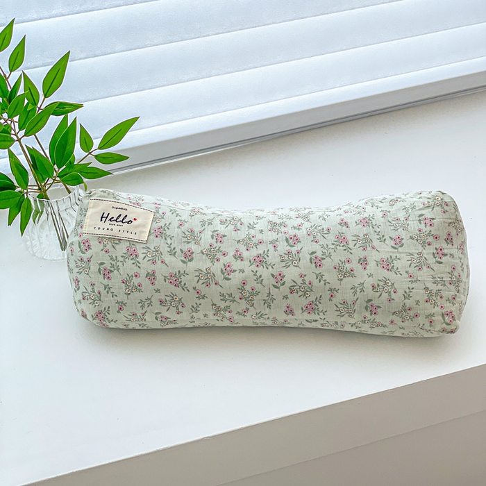 91家纺网 家纺一手货源 找家纺 卓昌枕芯 2025新款全棉双层纱颈椎枕全棉水洗棉三角枕枕头枕芯 伊朵绿-全棉双层纱颈椎枕 45x15cm单枕/只