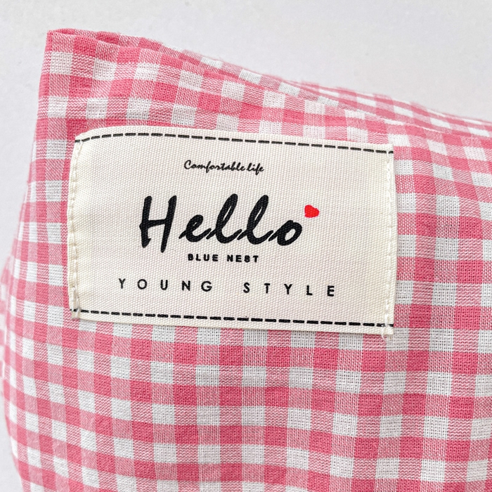 91家纺网 家纺一手货源 找家纺 卓昌枕芯 2025新款全棉双层纱颈椎枕全棉水洗棉三角枕枕头枕芯 粉格--全棉水洗棉颈椎枕 45x15cm单枕/只