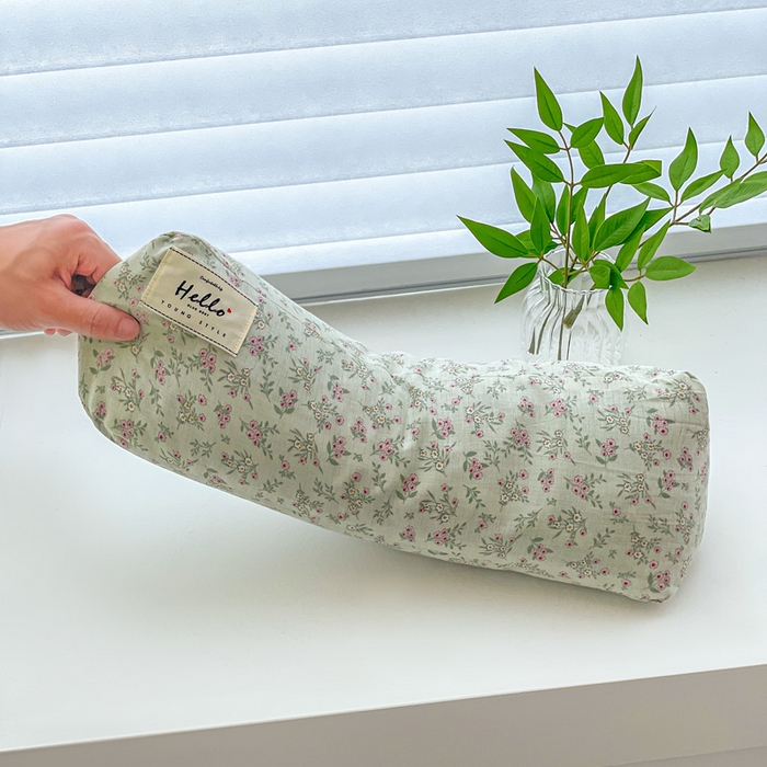 91家纺网 家纺一手货源 找家纺 卓昌枕芯 2025新款全棉双层纱颈椎枕全棉水洗棉三角枕枕头枕芯 伊朵绿-全棉双层纱颈椎枕 45x15cm单枕/只