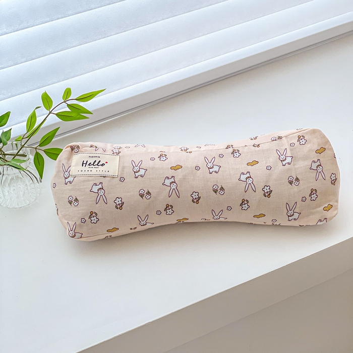 卓昌枕芯 2025新款全棉双层纱颈椎枕全棉水洗棉三角枕枕头枕芯 花朵兔-全棉双层纱颈椎枕 45x15cm单枕/对