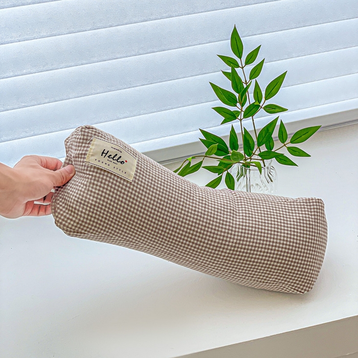 91家纺网 家纺一手货源 找家纺 卓昌枕芯 2025新款全棉双层纱颈椎枕全棉水洗棉三角枕枕头枕芯 咖格-全棉水洗棉颈椎枕 45x15cm单枕/对