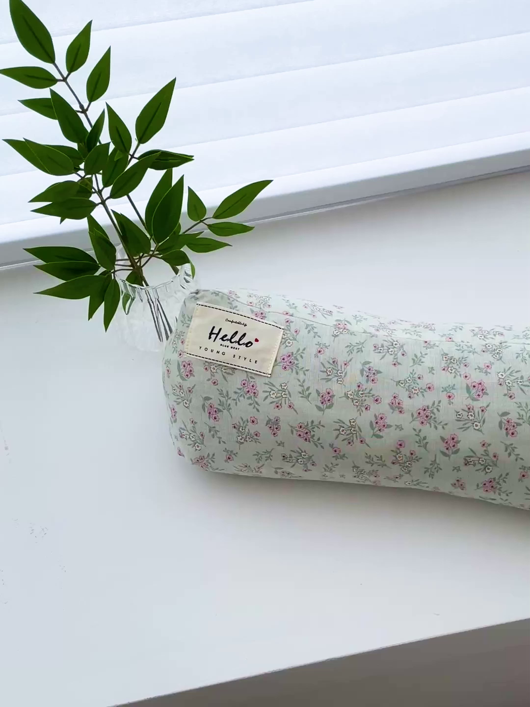 91家纺网 家纺一手货源 找家纺 卓昌枕芯 2025新款全棉双层纱颈椎枕全棉水洗棉三角枕枕头枕芯 伊朵绿-全棉双层纱颈椎枕 45x15cm单枕/对