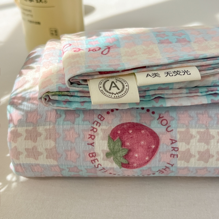 （总）韩巢家纺 2025新款云感提花双层纱床单被单枕套三件套