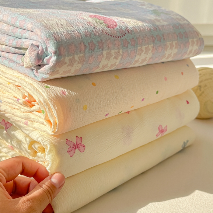 韩巢家纺 2025新款云感提花双层纱床单被单枕套三件套 组合图仅供展示