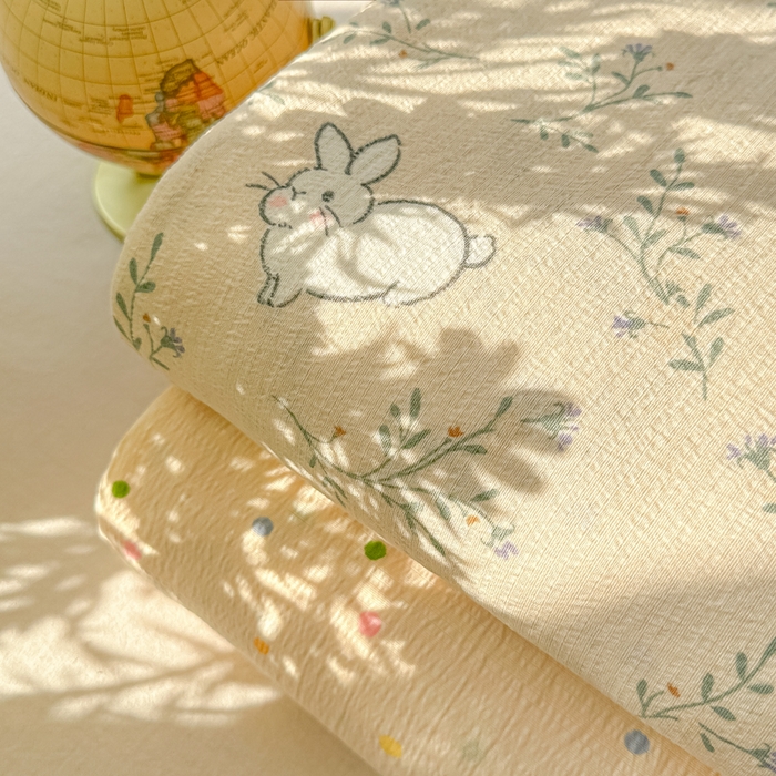 91家纺网 家纺一手货源 找家纺 韩巢家纺 2025新款云感提花双层纱床单被单枕套三件套 组合图仅供展示