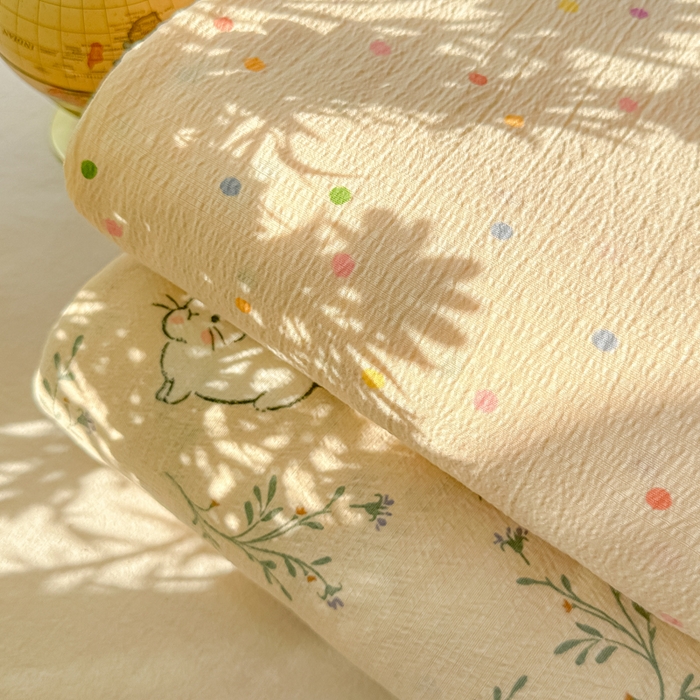 91家纺网 家纺一手货源 找家纺 韩巢家纺 2025新款云感提花双层纱床单被单枕套三件套 组合图仅供展示