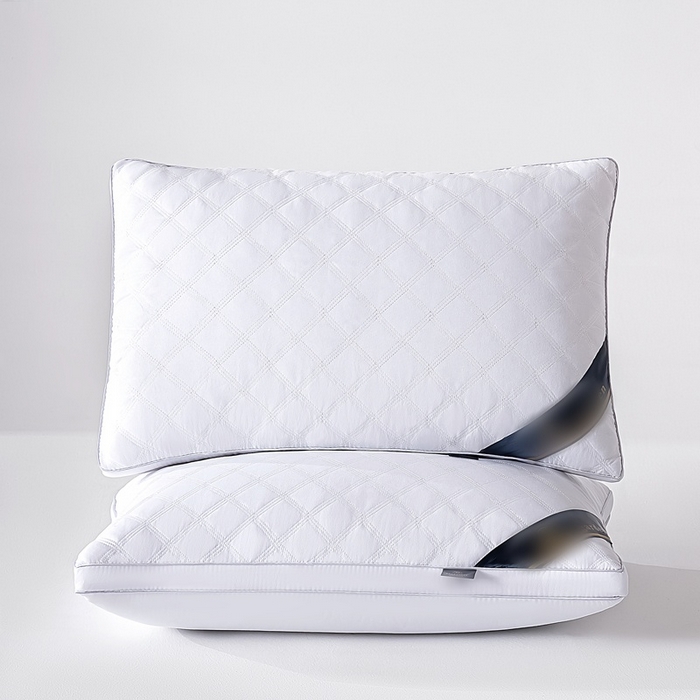 91家纺网 家纺一手货源 找家纺 （总）橘夏家纺 2025新款三格线亲肤羽丝棉酒店枕枕头枕芯