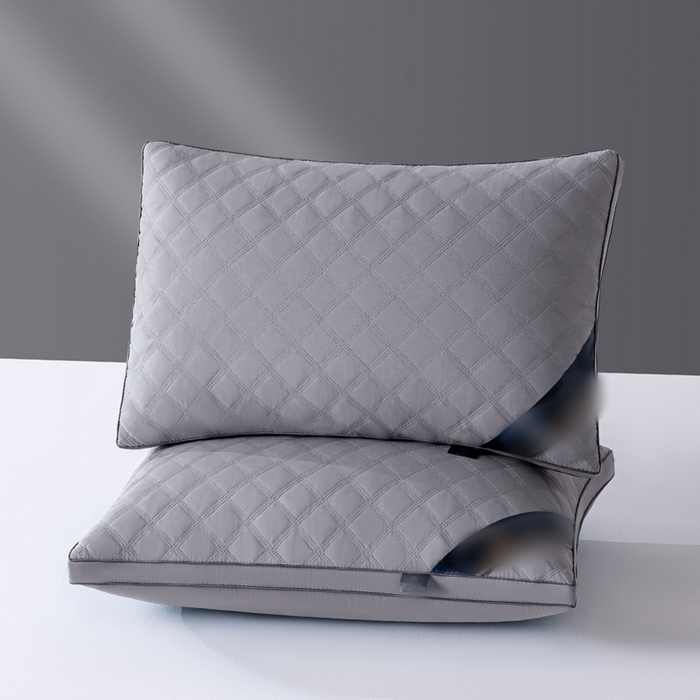 91家纺网 家纺一手货源 找家纺 橘夏家纺 2025新款三格线亲肤羽丝棉酒店枕枕头枕芯 灰色 48x74cm中枕/只