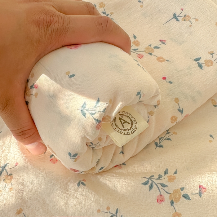 91家纺网 家纺一手货源 找家纺 韩巢家纺 2025新款云感提花双层纱床单被单枕套三件套 春风十里